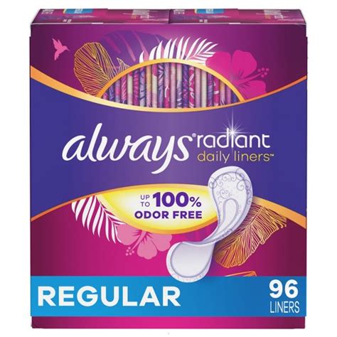 always panty liners radiant|More.